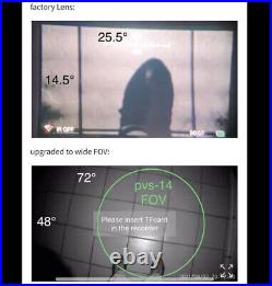 NVG-10 1X wide lens only 72° FOV vs 25° oem FOV