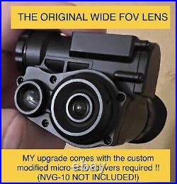 NVG-10 2xCOMBO Wide 72° (vs oem 25°) FOV lens + 100% invisible iR flip cap