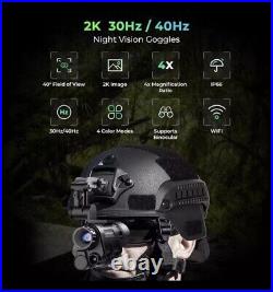 NVG20 Helmet Night Vision Monocular Wide View 40° 940nm IR WIFI Digital Starligh