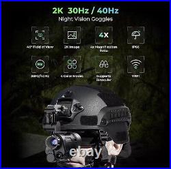 NVG20 Helmet Night Vision Monocular Wide View 40° 940nm IR WIFI Digital Starligh