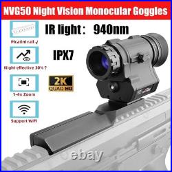 NVG50 2k helmet digital night vision 45°goggles scope WIFI 940nm IR monocular