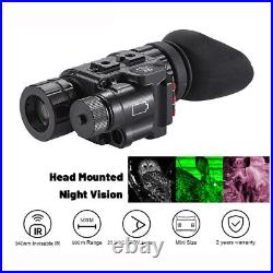 NVM-14 Helmet Mounted Night Vision Monocular HD Digital Infrared Goggles Hunting