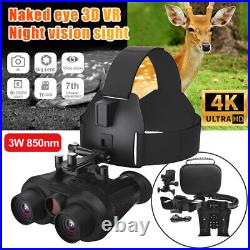 Naked Eye 3D VR Night Vision Goggles Binoculars Digital IR Head Mounted Sight US