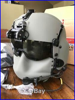 New Hgu56 Gentex Flight Pilot Helmet & Nvg, Mfs, Cep, Cobra MIC Large Hgu 56