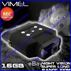 Night Vision Binoculars 16GB Monocular Game Camera Recorder Goggles Digital NV