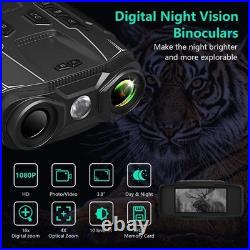 Night Vision Binoculars 16X Digital Zoom IR Goggles 32GB Card Rechargeable Flash