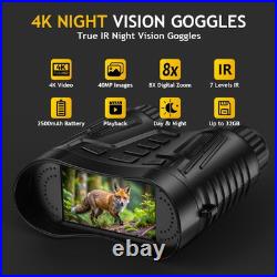 Night Vision Binoculars for Adults and Teen Boys, 4K HD Night Vision Goggles wit
