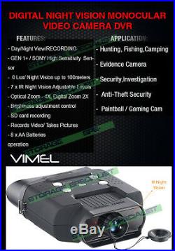 Night Vision Camera Goggles Binoculars Monocular Hunting Digital NV Security 8GB