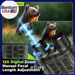 Night Vision Goggles, 112 MP 4K Night Vision Binoculars for Adults, 12X Zoom & 5