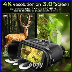Night Vision Goggles 3'' HD Screen, 8X Zoom, 5000mAh Battery, 1968FT Range