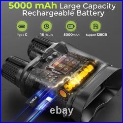 Night Vision Goggles 3'' HD Screen, 8X Zoom, 5000mAh Battery, 1968FT Range