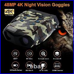Night Vision Goggles 48MP 4K for Darkness, Digital Infrared 8X Digital Zoom 3