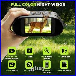 Night Vision Goggles 4K, 112 MP Full Color Night Vision Binoculars 18X Zoom Night Vision Goggles 4K, 112 MP Full Color Night Vision Binoculars 18X Zoom