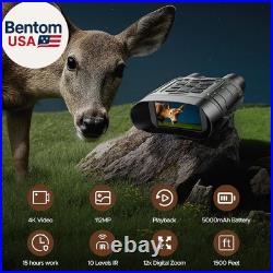 Night Vision Goggles, 4K 112MP Night Vision Binoculars for Adults, 12X Zoom & 50