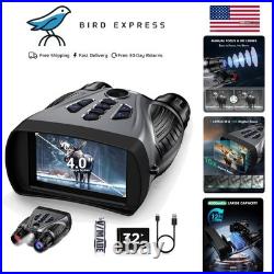 Night Vision Goggles 4K Binoculars 10X Magnification HD Screen Waterproof