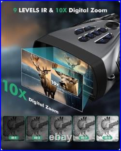Night Vision Goggles 4K Binoculars 10X Magnification HD Screen Waterproof