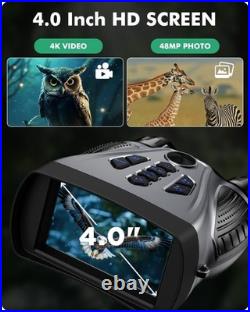 Night Vision Goggles 4K Binoculars 10X Magnification HD Screen Waterproof