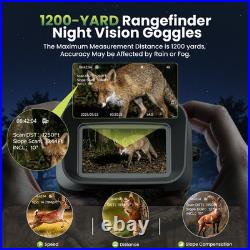 Night Vision Goggles 4K Binoculars Rangefinder 1200Yd Laser Range Finder 5000mAh