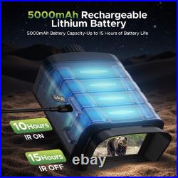 Night Vision Goggles 4K Binoculars Rangefinder 1200Yd Laser Range Finder 5000mAh