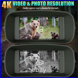 Night Vision Goggles 4K Digital Infrared Night Vision Binoculars 3'' Screen Dark