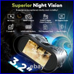Night Vision Goggles, 4K Night Vision Binoculars 3.2 HD Display and 32GB TF Night Vision Goggles, 4K Night Vision Binoculars 3.2 HD Display and 32GB TF