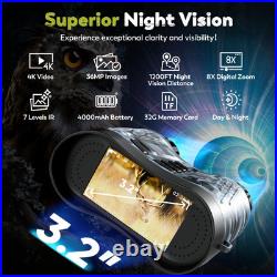 Night Vision Goggles, 4K Night Vision Binoculars 3.2 HD Display and 32GB TF