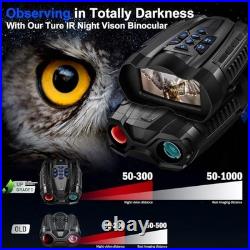 Night Vision Goggles, 4K Night Vision Binoculars for Adult with 3.5 HD Black