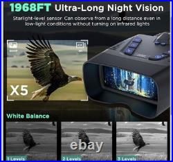 Night Vision Goggles, 58MP Full-Color 4K Night Vision Binoculars with 10000Mah F