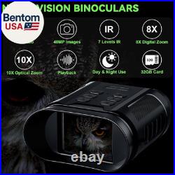 Night Vision Goggles 5W Upgraded 4K HD IR Binoculars 8X Digital Zoom, Rechar