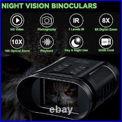 Night Vision Goggles 5W Upgraded HD IR Binoculars 8X Digital Zoom