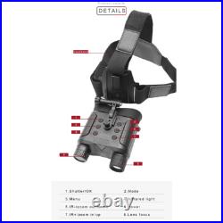 Night Vision Goggles 850nm IR 8X Digital Zoom Binoculars Helmet Mount Telescope