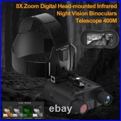 Night Vision Goggles 850nm IR 8X Digital Zoom Binoculars Helmet Mount Telescope