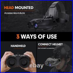 Night Vision Goggles Binoculars Digital FHD IR Head Mounted Hunting Rechargeable