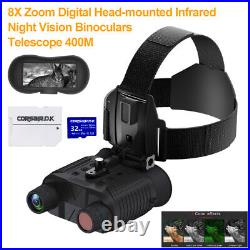 Night Vision Goggles Binoculars Digital IR Head Mounted Hunting Rechargeable 32G