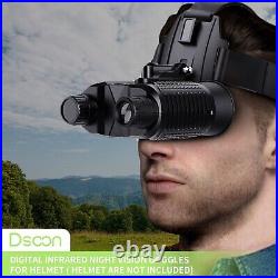 Night Vision Goggles Binoculars Digital IR Head Mounted Hunting Rechargeable+32G