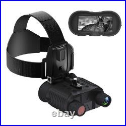 Night Vision Goggles Binoculars Digital IR Head Mounted Hunting Rechargeable 32G