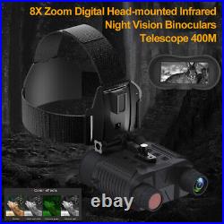 Night Vision Goggles Binoculars Digital IR Head Mounted Hunting Rechargeable 32G