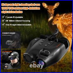 Night Vision Goggles Binoculars Digital IR Head Mounted Hunting Rechargeable NEW