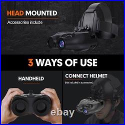 Night Vision Goggles Binoculars HD Digital IR Head Mounted Hunting Rechargeable