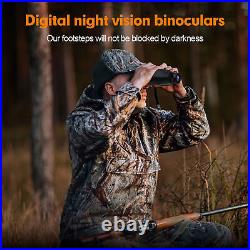 Night Vision Goggles Binoculars HD Digital IR Head Mounted Hunting Rechargeable