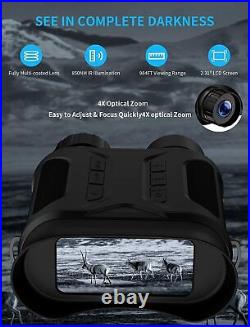 Night Vision Goggles Binoculars for Digital Infrared 4X Optical Zoom IP66 LCD