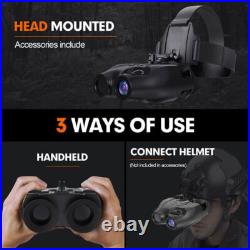 Night Vision Goggles FHD Digital IR Head Mounted Hunting Rechargeable Binoculars