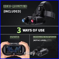 Night Vision Goggles HD Digital IR Head Mounted Rechargeable Hunting Binoculars