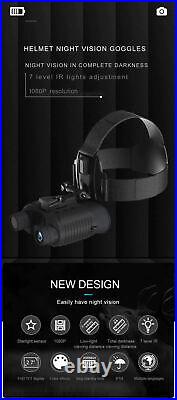 Night Vision Goggles HD Digital IR Head Mounted Rechargeable Hunting Binoculars