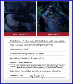 Night Vision Goggles HD Digital IR Head Mounted Rechargeable Hunting Binoculars