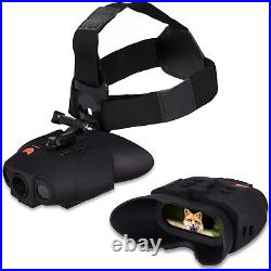 Night Vision Goggles, Head Mount, Rechargeable, Digital Infrared, 75Yd Range