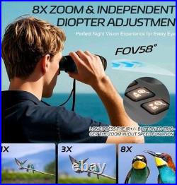 Night Vision Goggles Head Mounted 3D VR Night Vision Binoculars Wide FOV 58°