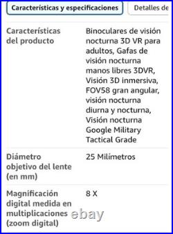 Night Vision Goggles Head Mounted 3D VR Night Vision Binoculars Wide FOV 58°