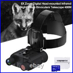 Night Vision Goggles Head Mounted Binoculars 8X Zoom Infrared Outdoor Hunting