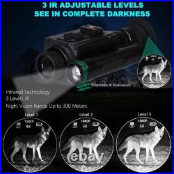 Night Vision Goggles Head or Helmet Mounted Monocular 1080P HD Photo Black Night Vision Goggles Head or Helmet Mounted Monocular 1080P HD Photo Black